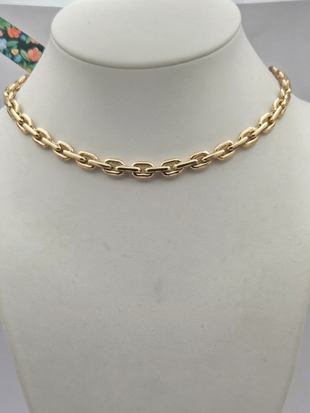 Chunky Gold Tone Cable Link Chain Necklace | Adjustable 15”-18”